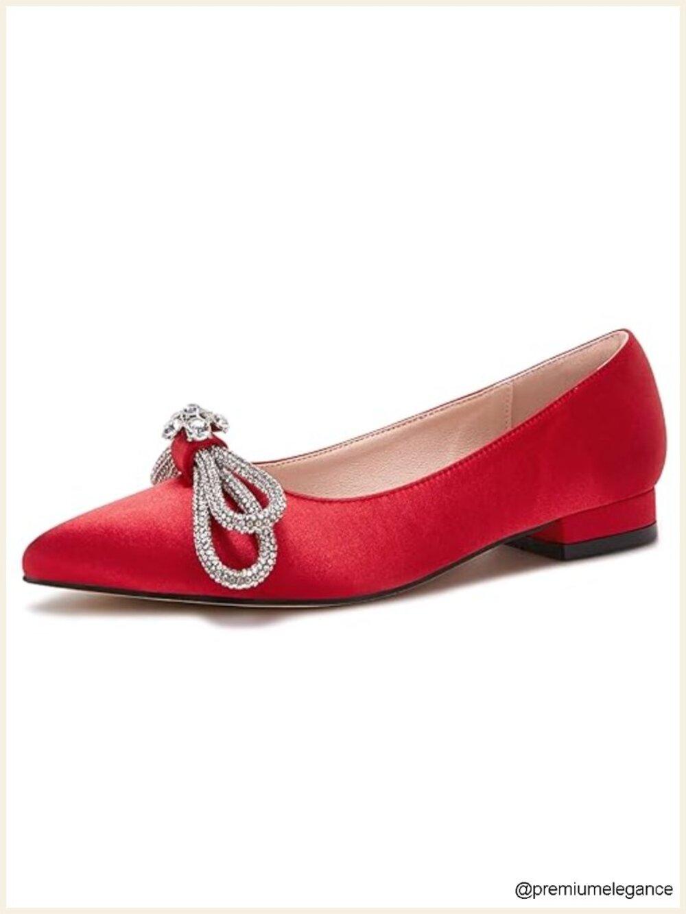 Women's Ballet Flats Double Bow Pointed Toe Slip On Ballerina Shoes